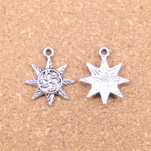 63 sztuk Antique Srebrny Bronze Plated Sun Charms Wisiorek DIY Naszyjnik Bransoletka Bransoletka Ustalenia 23 * 18mm