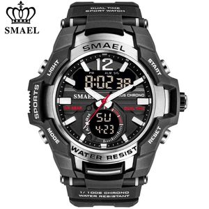 Smael män klockor mode sport super cool quartz ledd digital klocka 50m vattentät armbandsur mäns klocka relogio masculino 210804