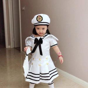 Baby Boy Clothes Sailor al por mayor-Conjuntos de ropa niño chorus escenario rendimiento traje niños bebé niño niña lujoso ejército marinero uniforme halloween japonés traje baile cosplay nosotros