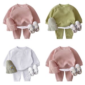 Wholesale baby clothing for sale - Group buy Baby Clothing Set Ins Tracksuit Girl Boy Autumn Long Sleeve Sweater Sweatpants Pieces Suit Outfit Casual Solid Clothe