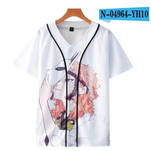 Custom Baseball Jersey Mens Botões Homme t - shirts 3D impressão camisa streetwear Tees camiseta Roupas de Hip Hop Frente e Volta Impressão 078