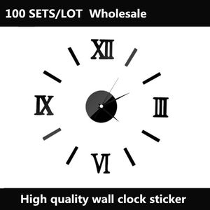 Настенные часы DHL 100sets оптовые часы кварцевые часы современный дизайн большие декоративные европа акриловые наклейки гостиная