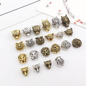 Metal Alloy Vintage Lion Tiger Head Loose Beads Animal Diy Jewelry Making Components Accessories for Bracelet Wholesale Price