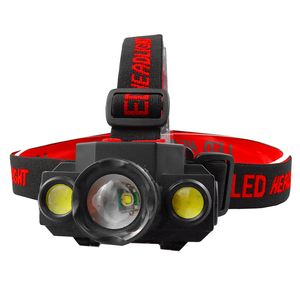 Lampada frontale da pesca a LED COB 18650 Torcia a batteria Lampada frontale Torcia da campeggio Faro frontale