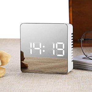 Diğer Saatler Aksesuarları Otomatik Pil Çalar Saat Masaüstü Küp Ayna Akıllı Elektronik Dijital Relogio De Parede Yatak Odası Dekor BX50NZ