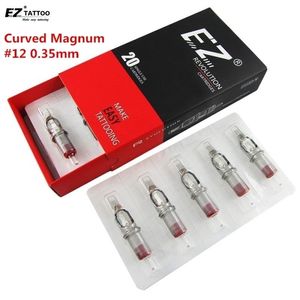 EZ Revolution Tattoo Needles Cartridge Magnum Curved Round # 12 (0,35 mm) Lång Taper 5.5 Tillför 20 st / låda 211229