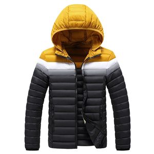 MANTLCONX Giacca invernale giovanile da uomo Autunno spesso caldo pile con cappuccio Parka cappotto capispalla casual frangivento 210910