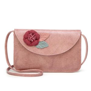 HBP god kvalitet vintage klassisk axelväska kvinnor blomma kuvert purse läder handväska
