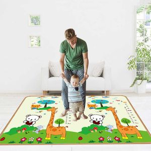 Fällbar baby Play Mat Kid Rug Pussel Matta Spädbarn Fällbar Playmat Early Education Crawling Game Pad Toy 200cm * 180cm * 0.5 210724