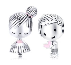 Toptan 30 adet Gümüş Charm Boncuk Erkek Kız Emaye Avrupa Charms Boncuk Büyük Delik Fit Pandora Yılan Zincir Bilezik Necklac Moda DIY Takı