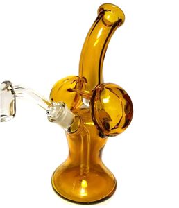 Canadá 6.5 polegadas Amarelo Esquinho profundo cachimbo de água para fumar tubulações de água de vidro plataformas de petróleo Dab Rig Bongs Joint 14mm de Alta Qualidade