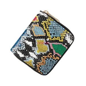 Wallets 2021 Women's Snake Pattern Short Wallet Fashion Colorful Leather Coin Purse Women Ladies Zipper Collocation Purses