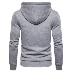 2020 Ny Höst Vinter Bomull Hoodied Mens Sweatshirts Solid Hoody Fleece Tjock Hoodies Sportkläder Zipper Y0809