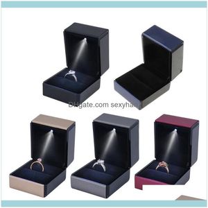 Packaging Jewelrylighted Earring Ring Gift Box Jewelry Display Holder Wedding Engagement Case R9Je Sacchetti, Borse Drop Delivery 2021 Lgbwb