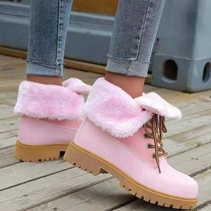 Boots Snow Women Keep Warm Women's Lace-Up Shoes Woman Soft Fashion Female Botas Mujer Winter Ladies Plus Size