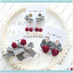 Dangle Jewelrydangle & Chandelier Autumn And Winter Original Hand-Made Hypoallergenic Earrings Lucky Red Flocking Series Sweet Lovely Drop D