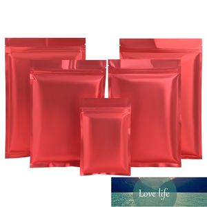 Wholesale 100pcs Flat Bottom Matte Red Aluminum Foil Zipper Bags Heat Sealing Capsule Powder Nail-tips Cosmetics Lipsticks Bags Factory price expert design Quality