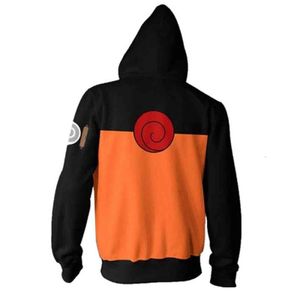 Anime Zipper Jesień Bluzy Mężczyźni Kobiety Cosplay Akatsuki Kapturem 3D Drukuj Płaszcz Z Kapturem Płaszcz Bluzy Street Casual Bluzy Mężczyzna Y211122