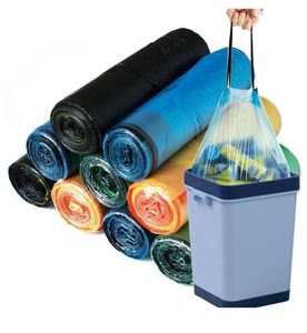 Disposable Garbage Bag Plastic Drawstring Trash Bags Automatic Closing Home Hotel Kitchen Storage Handbags Organization wmq925