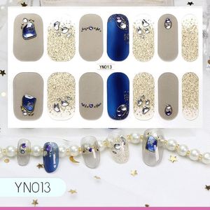 14 punte/foglio Marmo 5D Glitter Nail Art Adesivi Copertura completa Involucri adesivi Fai da te Salone Manicure Decorazione Decalcomanie