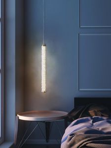 Kolye lambaları Light Lüks Kristal Yatak Odası Uzun Çizgi Yat Başucu Oturma Odası Kanepe Modern Minimalist Bar Masa Yemek