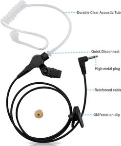 3,5-mm-Röhrenohrhörer-Headset für Zwei-Wege-Radios, Lautsprechermikrofone, 10er-Pack