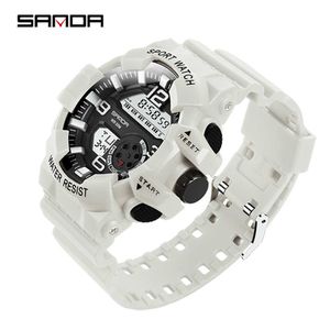 SANDA New Fashion Outdoor Sport Wrist Watch Men Watches Military Waterproof Wristwatch Electronic Multifunction For Men Clock G1022