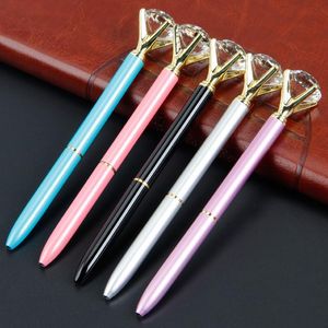 300pcs Crystal Glass Kawaii Ballpoint Pen Big Gem Ball Pens With Large Diamond Fashion School Office Supplies