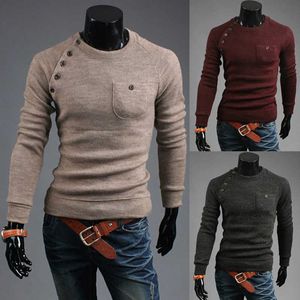 ZOGAA Męskie Swetry Dorywczo O-Neck Swetover Knitwear Z Odzież Kieszonkowy Jesień Solid Slim Pull Homme Cashmere Cienkie Sweter Topy 211014