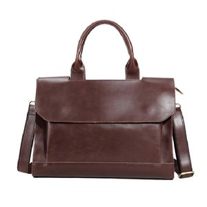 HBP New Trendy Bag Fashion Casual Mäns väska Mäns Retro Axelväska Business BriefCase Handväska