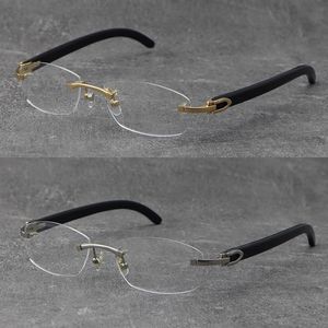 Tillverkare Partihandel Svart buffelhorn Bågar Man Kvinna Fyrkantiga glasögon 18K Guld Silver glasögon Unisex Designer Högkvalitativ optisk linsskydd Glasögon