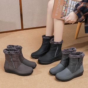 Botas neve não deslizam mulheres inverno quente para feminino com zíper feminino sapatos femininos tornozelo botas mujer plus size 35-43