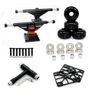 Top! -5inch Double Warping Skateboard Wheel Professional PU Bracket Combinação Bridge Skateboarding