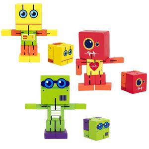 Wholesale toy brick robot resale online - Party Masks Children Building Block Toy Multi Function Wooden Autobot Hand To Play Model DIY Early Educational Toys Deformation Robot