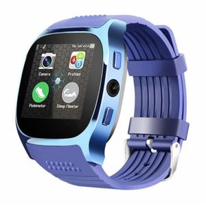 Yüksek Kaliteli T8 Bluetooth Akıllı Saatler, Kameralı Telefon Arkadaşı ile SIM Kart Pedometre Hayat Suya Dayanıklı Android iOS için Perakende Kutusunda SmartWatch Paketi