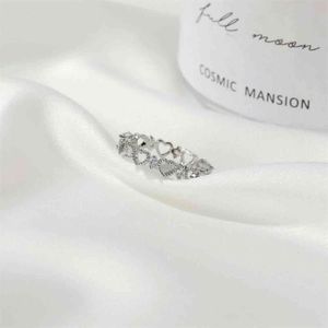 Heart Shaped Hollow Ring Female Personality Light Luxury Design Love Open Food Finger Ring Fashion Trend Party Popular Jewelry G1125