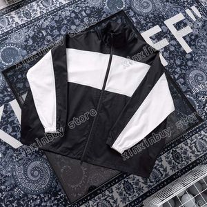 21ss men printed t shirts paris Back letter Embroidery Jackets polyester oversize clothes long sleeve mens shirt tag black white