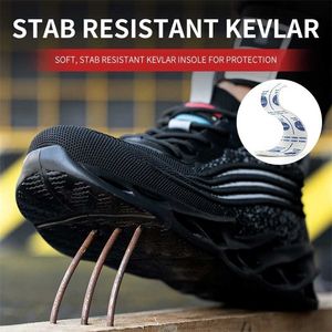 Safety Shoes Men's Anti-smashing Anti-piercing Steel Toe Caps Lightweight Wear-resistant Work Protective 211217