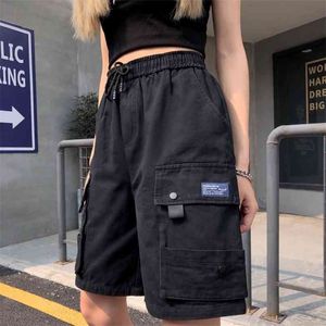 السراويل النساء pantalones donna biker streetwaer غنيمة vetement قصيرة فام غامق الهيب هوب إسقاط الملابس spodenki damskie 210719