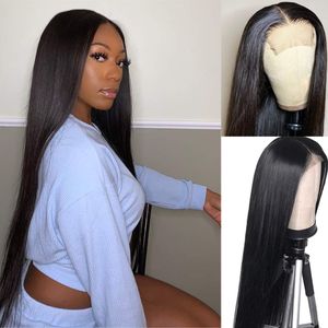 Straight Lace Front Human Hair Wigs 13x4 Transparent Lace Wigs For Black Women Remy Brazilian Wig 150% Density Soft Feel Hair