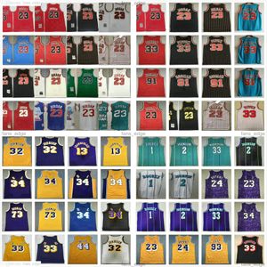 Retro Basketball Jerseys Michael With Name Scottie Pippen Dennis Rodman Wilt Chamberlain Rodman Jerry West Vintage Classic Shirt