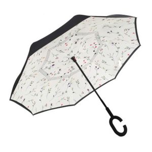 Special Design Inverted Umbrellas With C Handle Double Layer Inside Out Windproof Beach Reverse Folding Sunny Rainy Umbrella RH51102