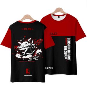 Giochi Genshin Impact Anime T-shirt a maniche corte Klee Keqing Ganyu Paimon Mandrill Manyo Unisex Cos Pain Vestiti Y0901