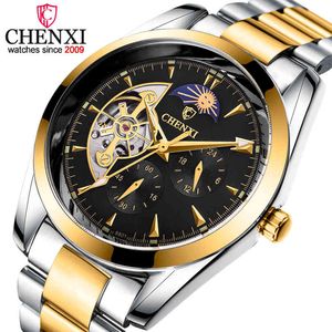 Chenxi Business Watch Men Automatic Luminoso Orologio da uomo Tourbillon Orologi meccanici impermeabili Maschile Reloj Mecanico De Hombres Q0524