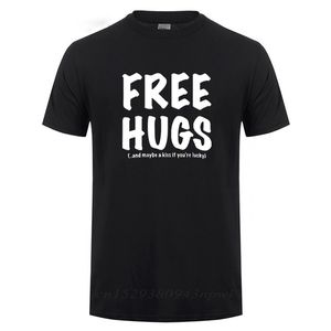 Free Hugs Druck T-shirt Für Männer Männliche Sommer Tops T O Hals Kurzarm Mode Baumwolle T-shirt T-shirt Mann Marke kleidung 210714