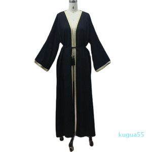 Odzież Etniczna F903abaya Kimono Muzułmańskie Scargan Hidżab Suknia Turecka Islamska Abayas dla kobiet Caftan Dubaj Kaftan Oman Robe Djelaba Fem