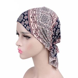 Donne Fiore Musulmano Volant Cancro Chemio Cappello Perdita di Capelli Beanie Sotto La Sciarpa Turbante Testa Wrap Cap Stampato Copricapo Cofano Cappelli Copertura