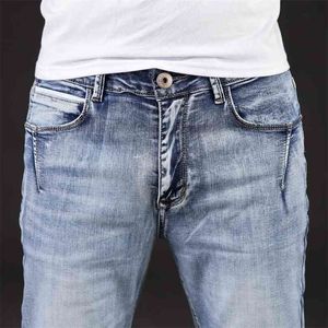 Outono Chegada moda marca homens jeans lavado magro para calças casuais mais tamanho 40 42 44 210716