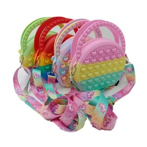 Fidget Toys Push Bubbles Toy Portamonete Portafoglio Borsa da donna Silica Simple Dimple Crossbody Bags