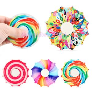 Dubbelsidig Fidget Spinner Colorful Fingertip Spinning Top Rainbow Color Hand Spinner Dekompression Toy Gift